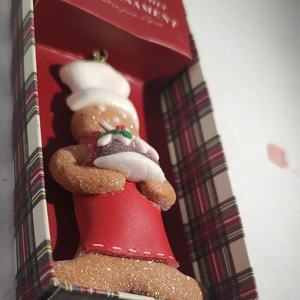 Williams Sonoma Festive Gingerbread Ornament - Brown, White, Red